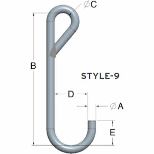 M&W 5/8" X 7" Working Length J-Hook Style 9