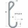 M&W 1/2" X 12" Working Length J-Hook Style 9