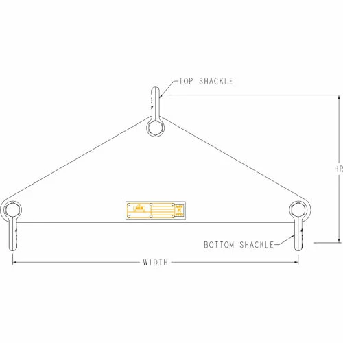 M&W 12" Lift Beam, Yellow, 12"L x 14"W x 12"H, 9lbs, 500 Lb. Capacity - Image 2