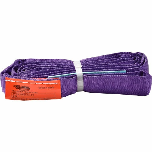 Global Industrial™ Polyester Round Sling, Endless, 4 ft, 2600/2100/5200 Lbs Cap - Image 2