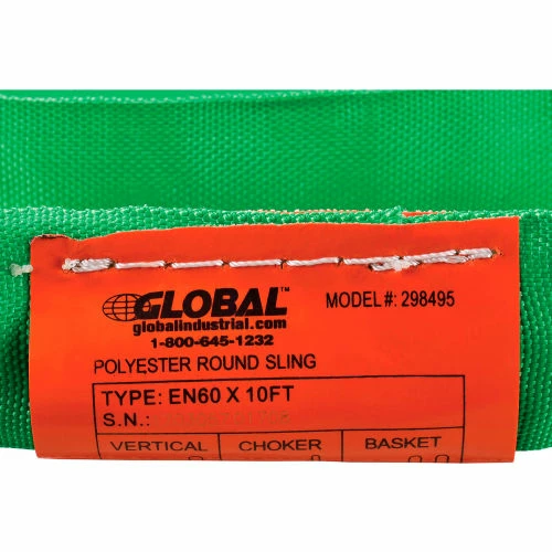 Global Industrial™Polyester Round Sling, Endless,10 ft. x 1.25 in, 5300/4200/10600 Lbs Cap - Image 3