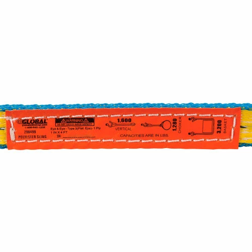 Global Industrial™Poly Web Sling, HD, Eye&Eye w/ Durable Edge, 4 Ft L-1600/1280/3200 Lbs Cap - Image 3