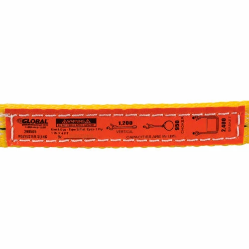 Global Industrial™ Poly Web Sling, Light Duty, Eye&Eye 4 Ft L x 1 In W-1200/950/2400 Lbs Cap - Image 3