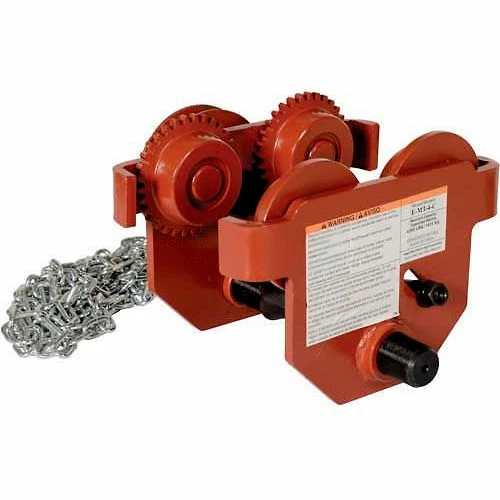 Vestil Geared Eye Adjustable Manual Trolley E-MT-4-C 4000 Lb. Capacity