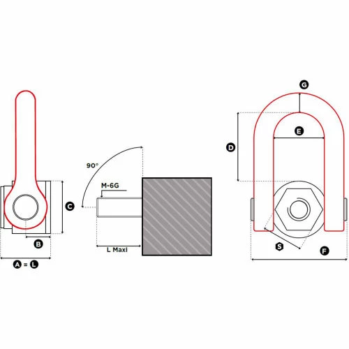 Codipro Female Double Swivel Shackle - M 36 (x4) - Image 2