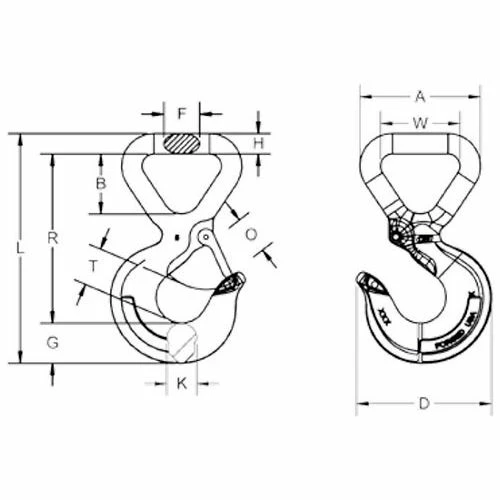CM Flat Eye Rigging Hook Without Latch 6000 Lbs Capacity - Image 3