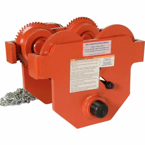 Vestil Geared Eye Adjustable Manual Trolley E-MT-8-C 8000 Lb. Capacity - Image 2