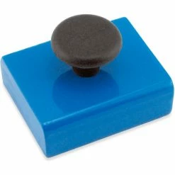 Master Magnetics Ceramic Rectangular Base Magnets HMKS-C with Knob 38 Lbs. Pull Blue Powder Coat