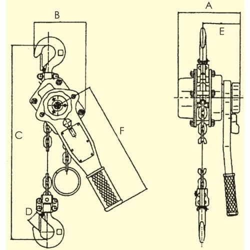 OZ Lifting Products OZ Lifting Industrial Lever Hoist 1-1/2 Ton Capacity 10' Lift - Image 2