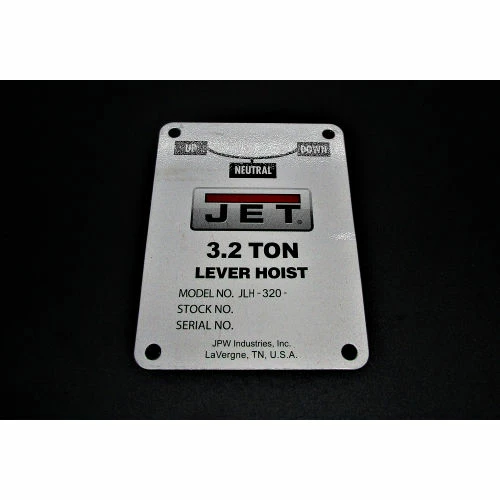 JET® Name Plate, JLH320-34