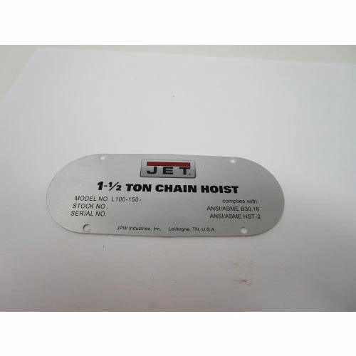 JET® Name Plate, L100-150-29