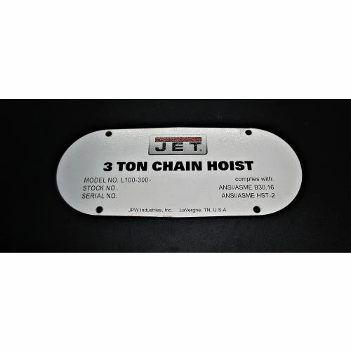 JET® Name Plate, L100-300-29