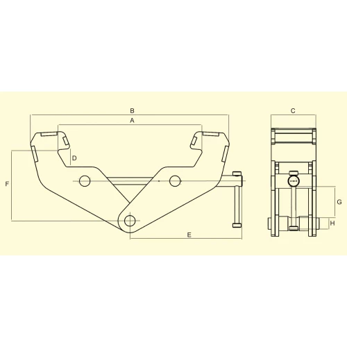 OZ Lifting Products OZ Lifting OZ10BCA Domestic Beam Clamp 10 Ton Cap., Fits Beam Flange Range 3"-9" - Image 2