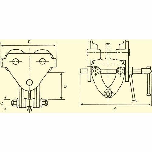 OZ Lifting Products OZ Lifting Quick Adjust Trolley 1/2 Ton Capacity